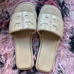 Tory Burch Women's Beige Slide Sandals